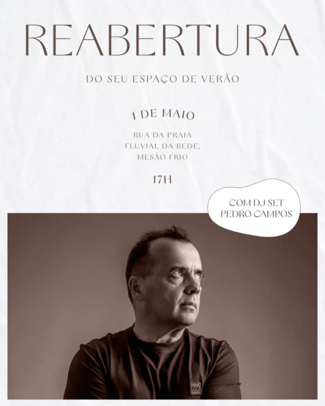 🌿 SALMA RIO  está de volta e traz novidades!
Após um período de reconstrução, o Salma Rio reabre portas no próximo dia 1 de Maio, às 17h00, com festa, música e muita emoção. Para celebrar este regresso, contam com a presença do DJ Pedro Campos a animar a noite.
Mas as boas notícias não ficam por aqui  em breve, o Salma Rio vai estar presente na plataforma Portugal Explorer, onde poderão acompanhar todas as novidades, eventos e muito mais sobre este espaço tão especial.
Estejam atentos. O melhor ainda está para vir. 🌊
Vemo-nos no dia 1. Sejam muito bem-vindos.#SalmaRio #Reabertura #GrandReopen #1deMaio #DJPedroCampos #MesãoFrio #Douro #RegiãoDoDouro #VisitDouro #DouroValley #NovoComeço #Resiliência #DeVolta #Reconstruir #JuntosSomosFortes