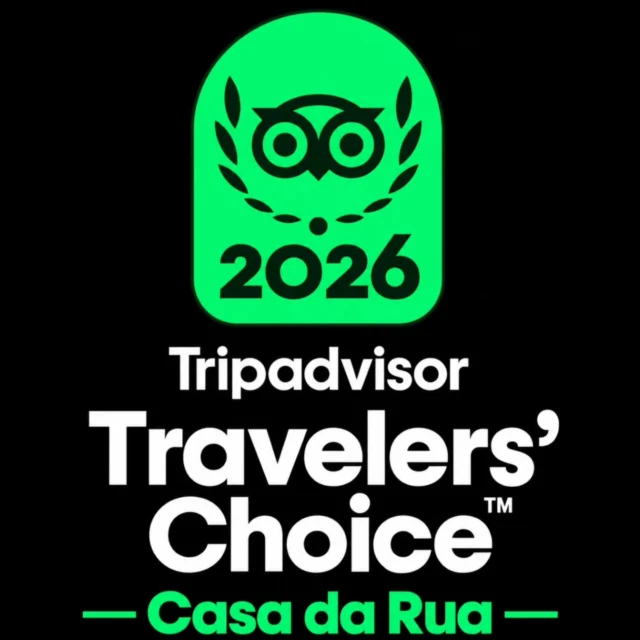 É com enorme orgulho e gratidão que a Casa da Rua recebe, mais uma vez, o Tripadvisor Travelers’ Choice, desta o de  2026. 🏆✨
Desde 2020, temos tido a enorme felicidade de ver o nosso trabalho reconhecido ano após ano por quem realmente importa: os nossos clientes.
Este reconhecimento é nosso, mas a razão pela qual ele existe é vossa.
Obrigado por fazerem parte da história da Casa da Rua.
Que continuemos juntos, por muitos mais anos e muitos mais momentos.
Com enorme gratidão,
Casa da Rua 💚🏆